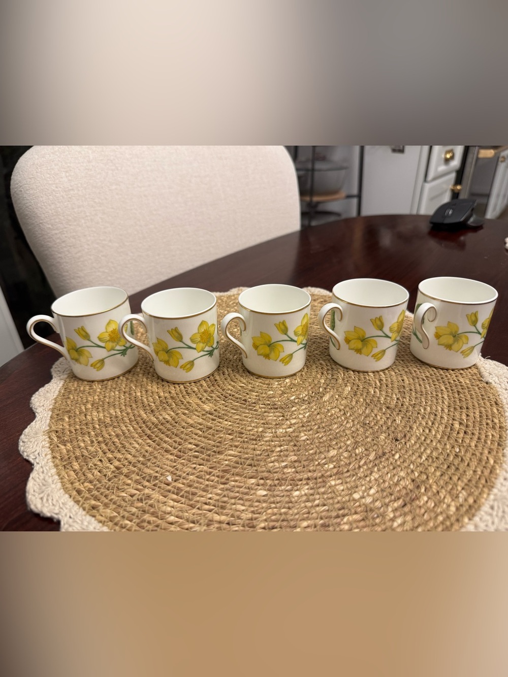 Wedgwood Bone China King Cup Pattern - Set of 5 Demitasse Cups